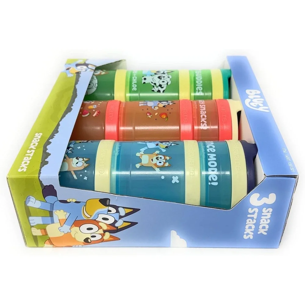 Bluey ~ Whiskware 3 snack‎ Stacks ~ BPA and Phthalate-free Dishwasher Safe